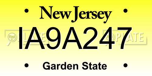 IA9A247 New Jersey License Plate