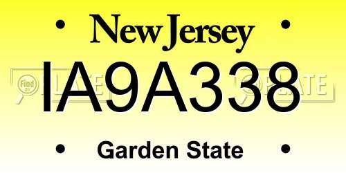 IA9A338 New Jersey License Plate