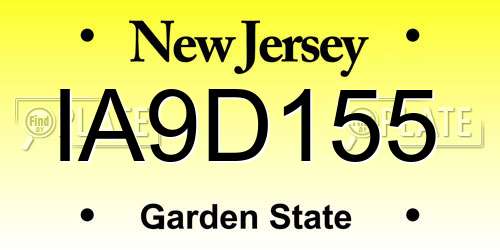 IA9D155 New Jersey License Plate