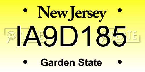 IA9D185 New Jersey License Plate