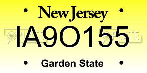 IA9O155 New Jersey License Plate