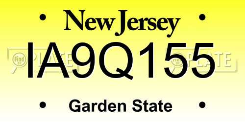 IA9Q155 New Jersey License Plate