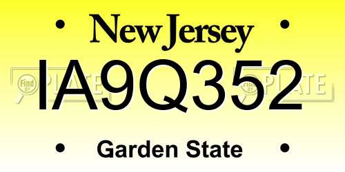 IA9Q352 New Jersey License Plate