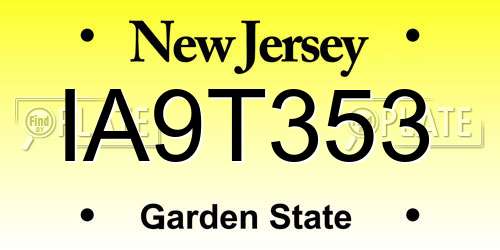 IA9T353 New Jersey License Plate