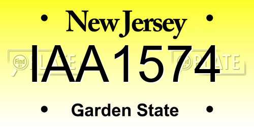 IAA1574 New Jersey License Plate