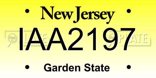 IAA2197 New Jersey License Plate