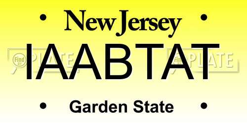 IAABTAT New Jersey License Plate
