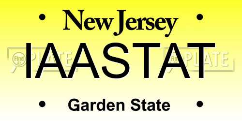 IAASTAT New Jersey License Plate