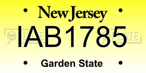 IAB1785 New Jersey License Plate