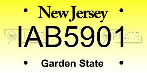 IAB5901 New Jersey License Plate