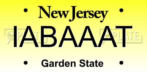 IABAAAT New Jersey License Plate