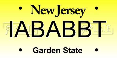 IABABBT New Jersey License Plate