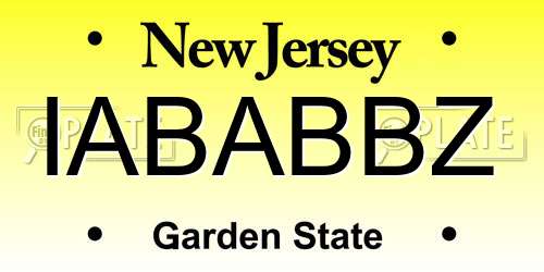 IABABBZ New Jersey License Plate