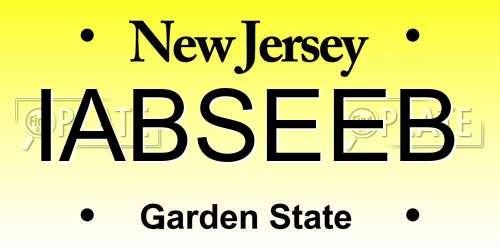 IABSEEB New Jersey License Plate