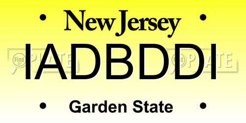 IADBDDI New Jersey License Plate