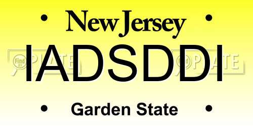 IADSDDI New Jersey License Plate