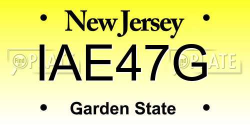 IAE47G New Jersey License Plate