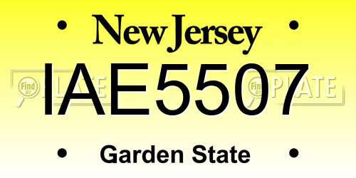 IAE5507 New Jersey License Plate