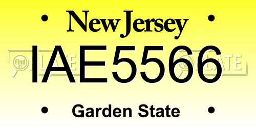 IAE5566 New Jersey License Plate