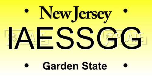 IAESSGG New Jersey License Plate