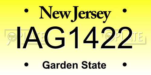 IAG1422 New Jersey License Plate