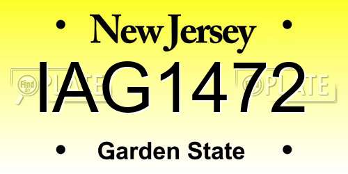 IAG1472 New Jersey License Plate