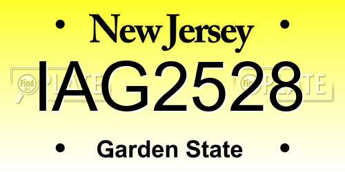 IAG2528 New Jersey License Plate