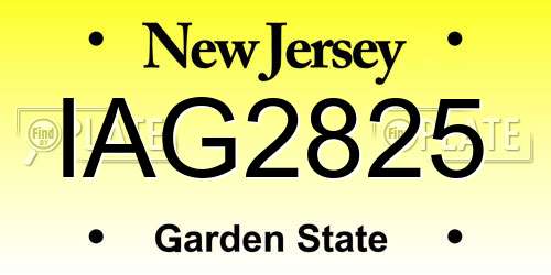 IAG2825 New Jersey License Plate