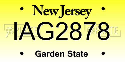 IAG2878 New Jersey License Plate