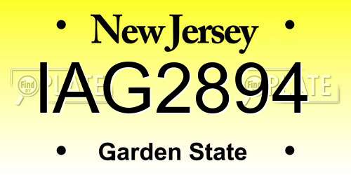 IAG2894 New Jersey License Plate