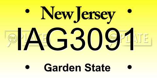 IAG3091 New Jersey License Plate