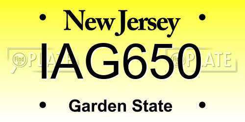 IAG650 New Jersey License Plate