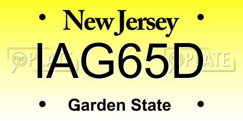 IAG65D New Jersey License Plate