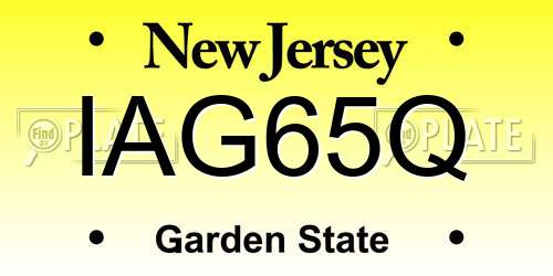 IAG65Q New Jersey License Plate