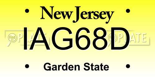 IAG68D New Jersey License Plate