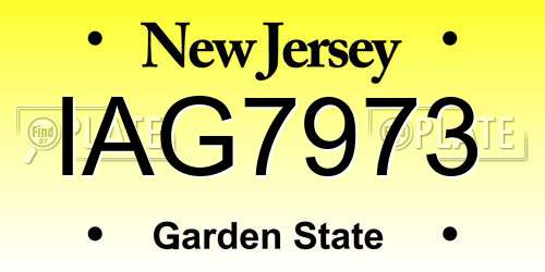 IAG7973 New Jersey License Plate