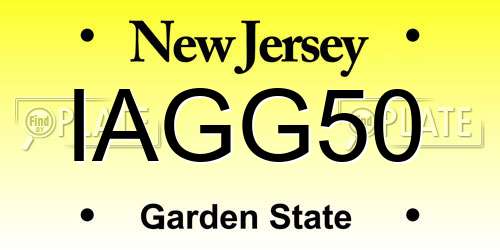 IAGG50 New Jersey License Plate