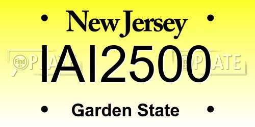 IAI2500 New Jersey License Plate