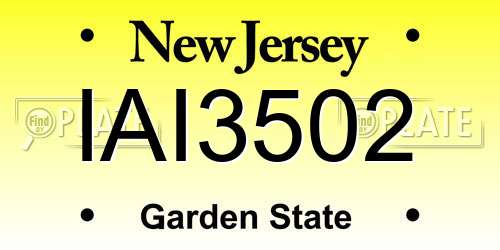 IAI3502 New Jersey License Plate