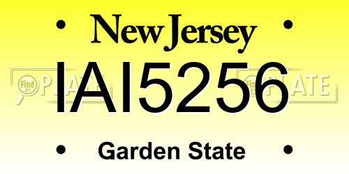 IAI5256 New Jersey License Plate