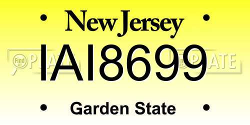 IAI8699 New Jersey License Plate