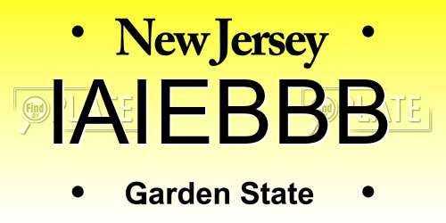 IAIEBBB New Jersey License Plate