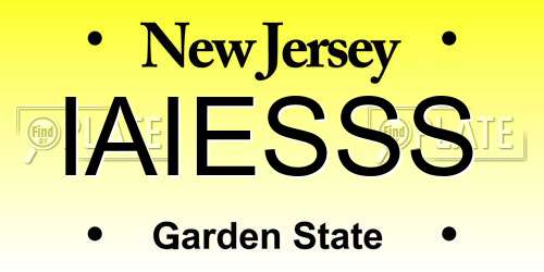 IAIESSS New Jersey License Plate
