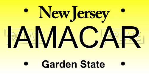IAMACAR New Jersey License Plate