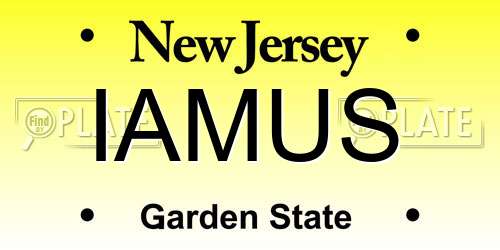 IAMUS New Jersey License Plate