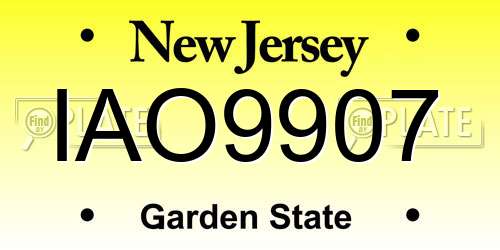 IAO9907 New Jersey License Plate