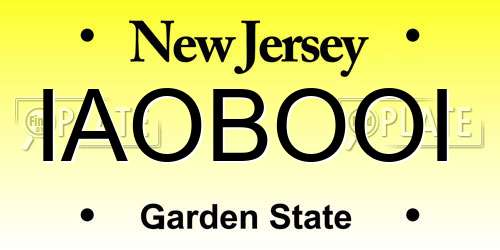 IAOBOOI New Jersey License Plate