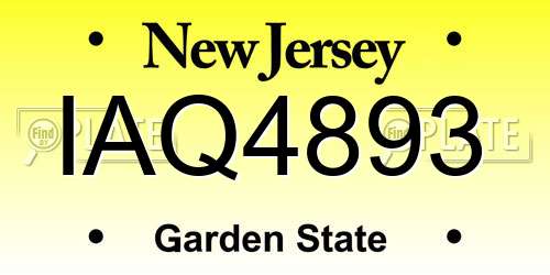 IAQ4893 New Jersey License Plate