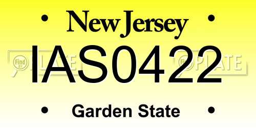 IAS0422 New Jersey License Plate