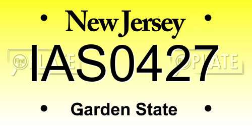 IAS0427 New Jersey License Plate